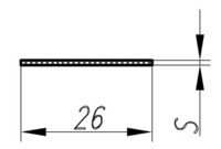 МПУ-012-02 Подкладка ПВХ под заполнение 20-26мм.  1,5*26*100мм. (400 шт./кор.)